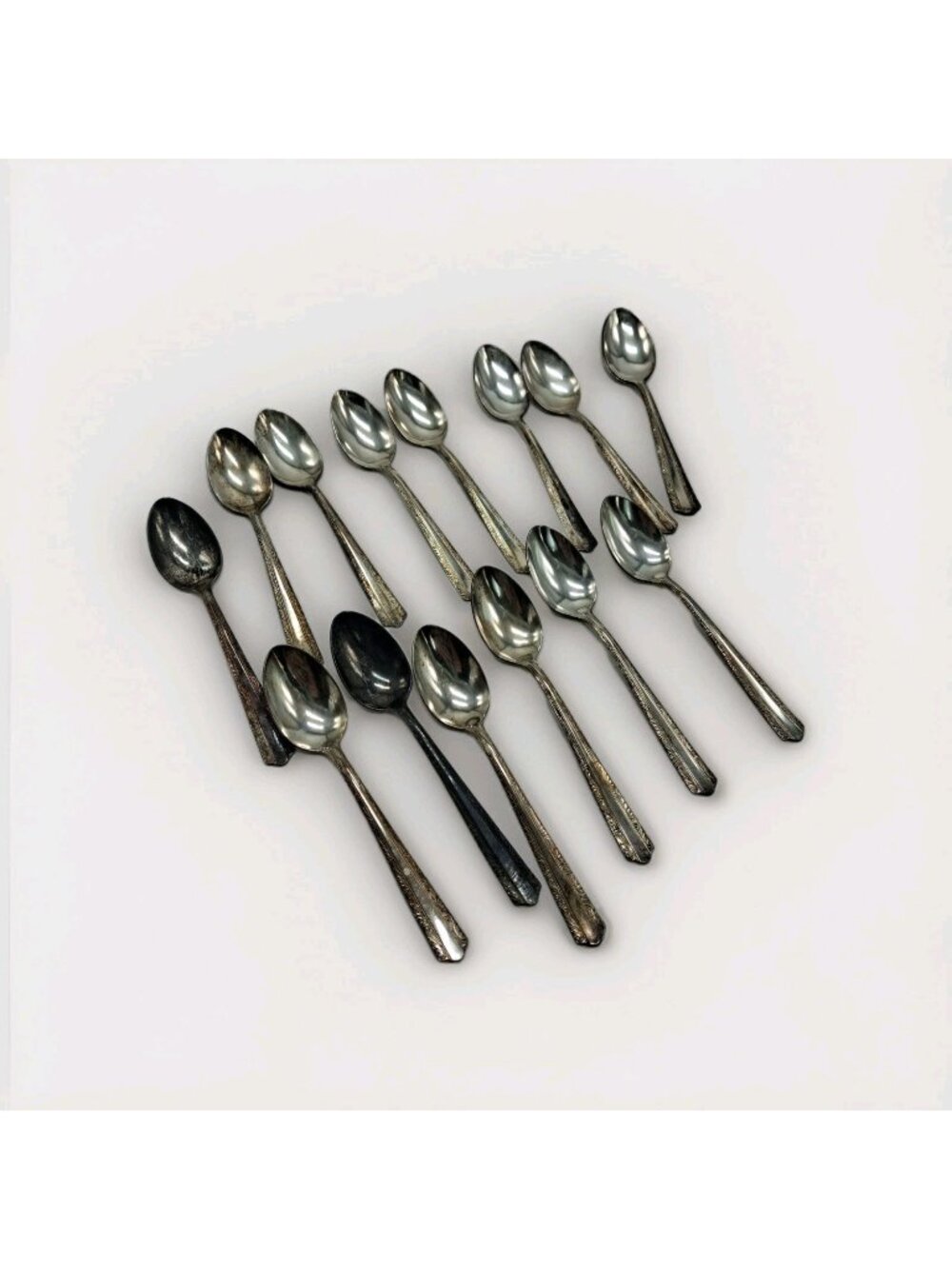 15 Silver Plated Spoons Marcy Design Vintage